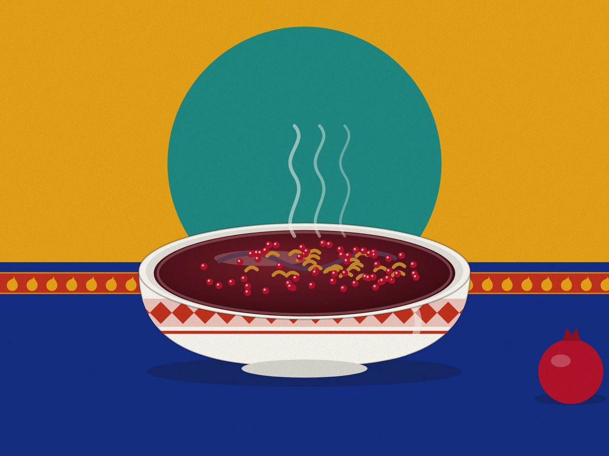 Ash-e anar, painted in the Persiahaus style