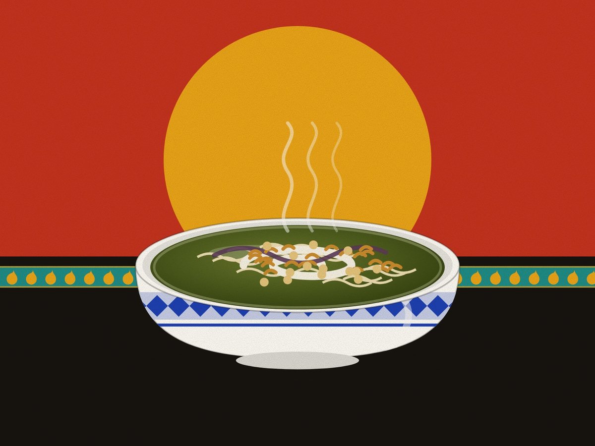 Ash reshteh, painted in the Persiahaus style