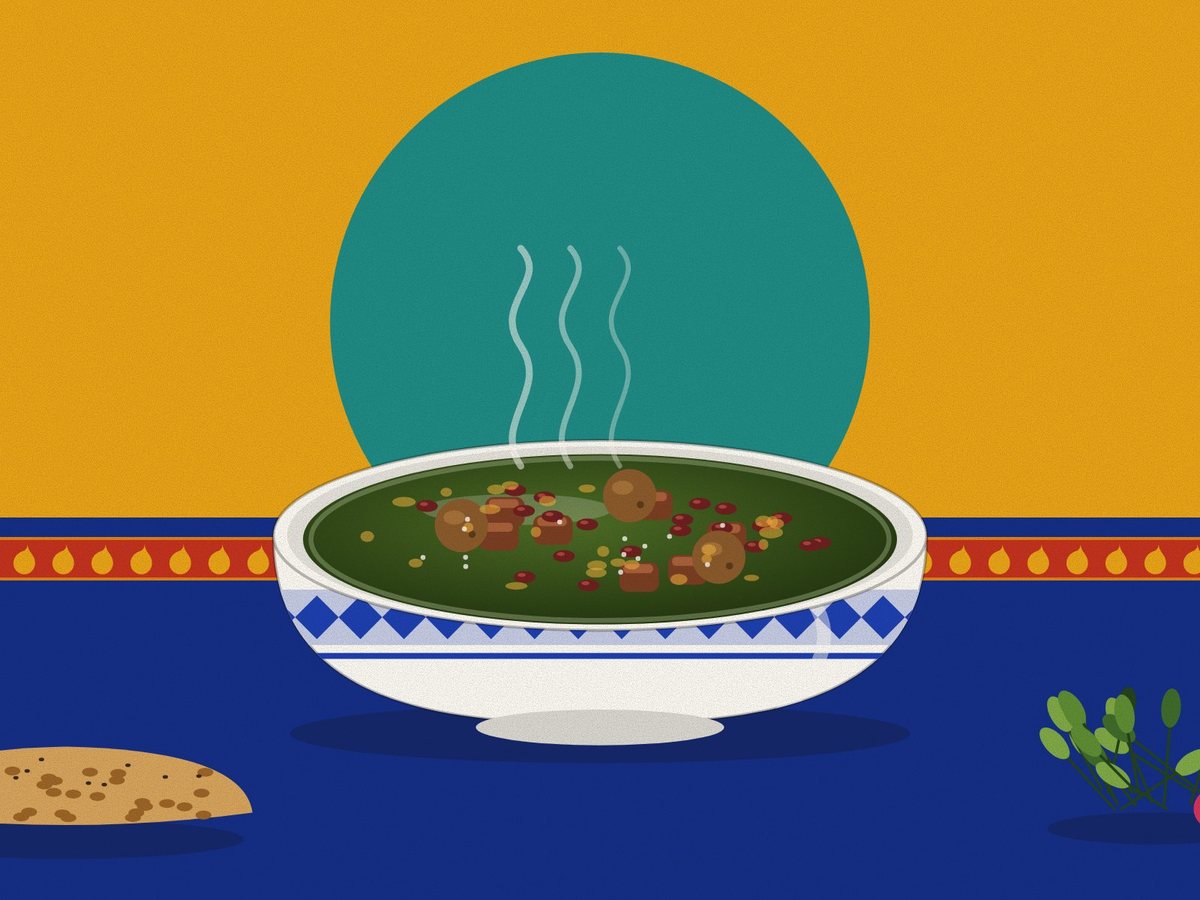 Ghormeh sabzi, painted in the Persiahaus style