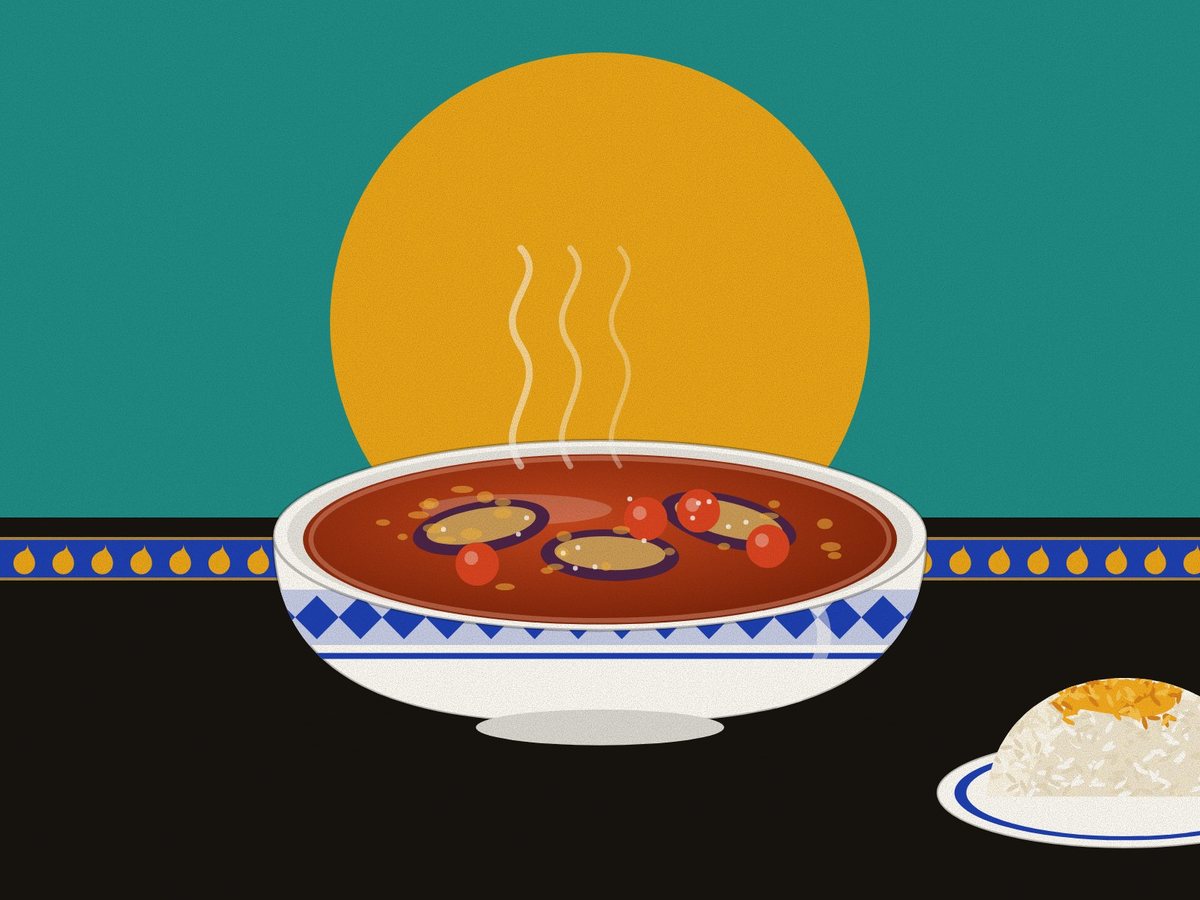 Khoresh bademjan, painted in the Persiahaus style