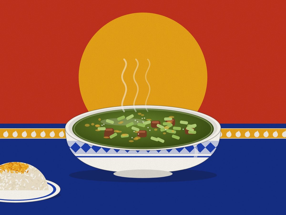 Khoresh karafs, painted in the Persiahaus style