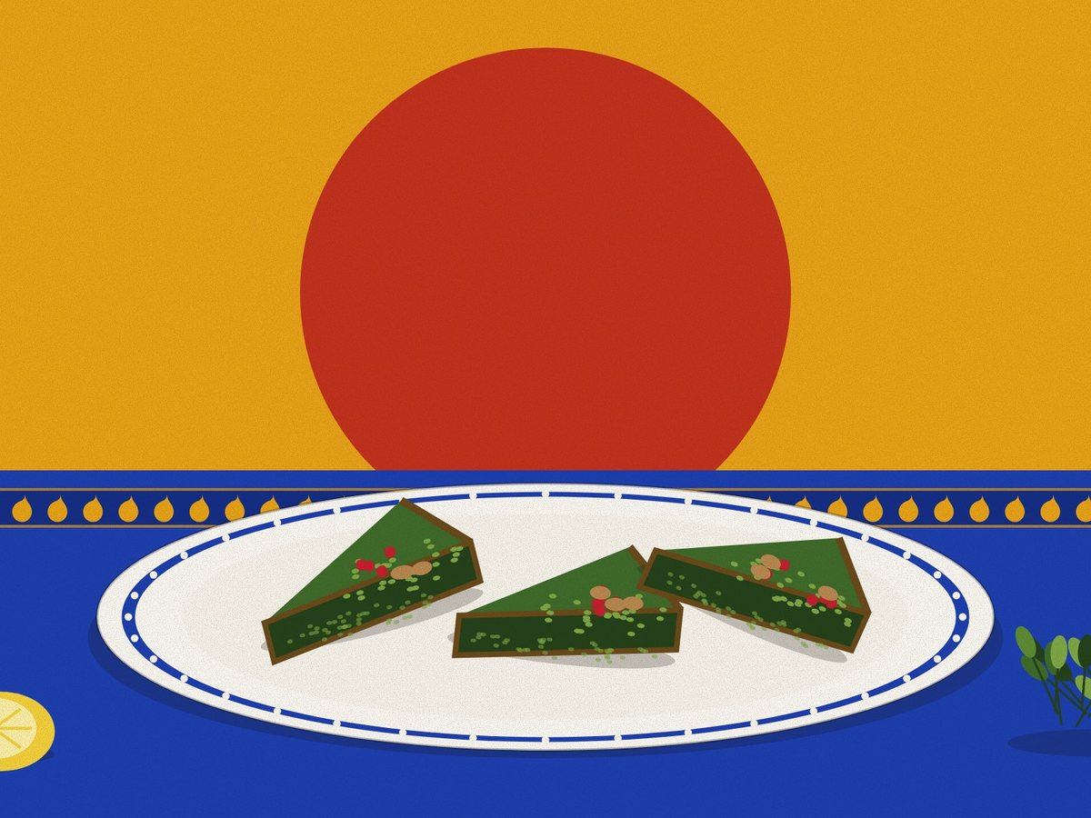 Kuku sabzi, painted in the Persiahaus style